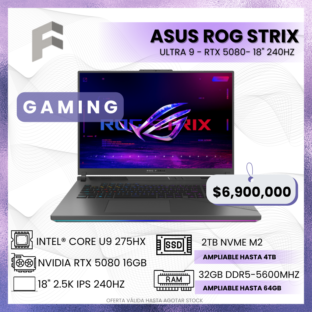 Asus ROG Strix G18 Ultra 9 275HX RTX 5080 18"